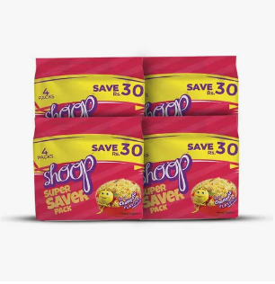 Shoop Instant Noodles Chatpata 50g (Pack of 4) x4