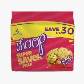 Shoop Chattpata Flavour Instant Noodles Packet of 4 x 50g